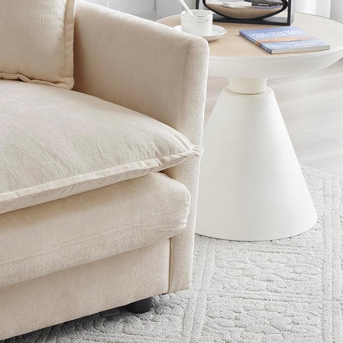 Chenille Oversized Accent Chair - 41.4”W Big Comfy Modular Cloud Chair, Cozy Armchair for Living Room, Bedroom, Kids Room, Family Room, Reading Nook, Warm Beige