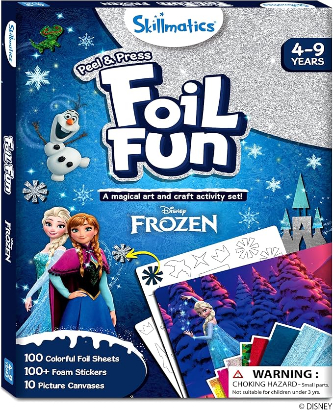 Skillmatics Art & Craft Activity - Foil Fun Disney Frozen, No Mess Art for Kids, Craft Kits, DIY Creative Activity, Gifts for Girls & Boys Ages 4, 5, 6, 7, 8, 9