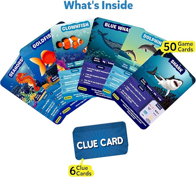 Skillmatics Card Game - Guess in 10 Underwater Animals, Perfect for Boys, Girls, Kids, and Families Who Love Toys, Board Games, Gifts for Ages 8, 9, 10 and Up