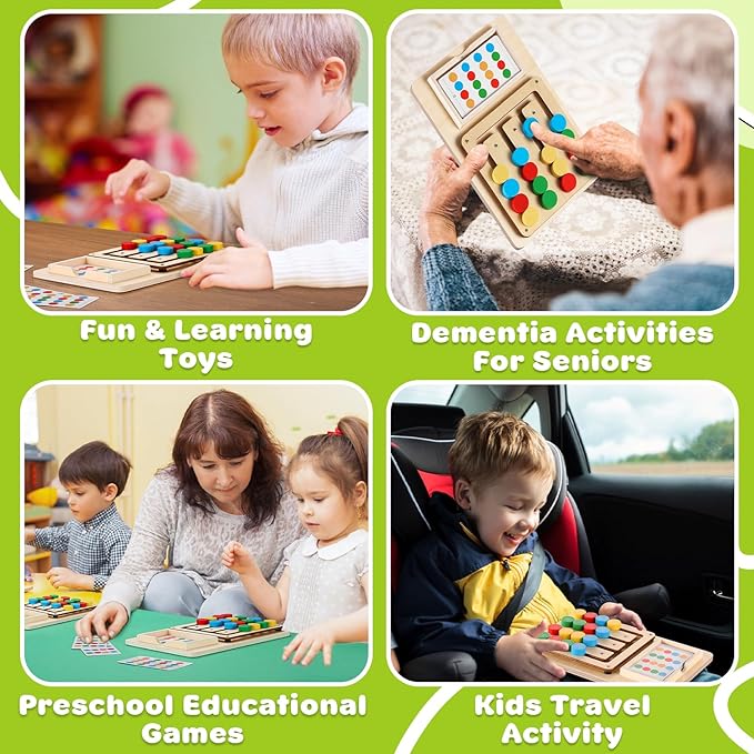 V-Opitos Color Matching Puzzle Toys, Montessori Brain Teasers Game for Kids Age 3, 4, 5, 6, 7 Years Old, Road Trip Toys for Boys & Girls, Handheld Games for Travel, Ideal Christmas, Birthday Gifts