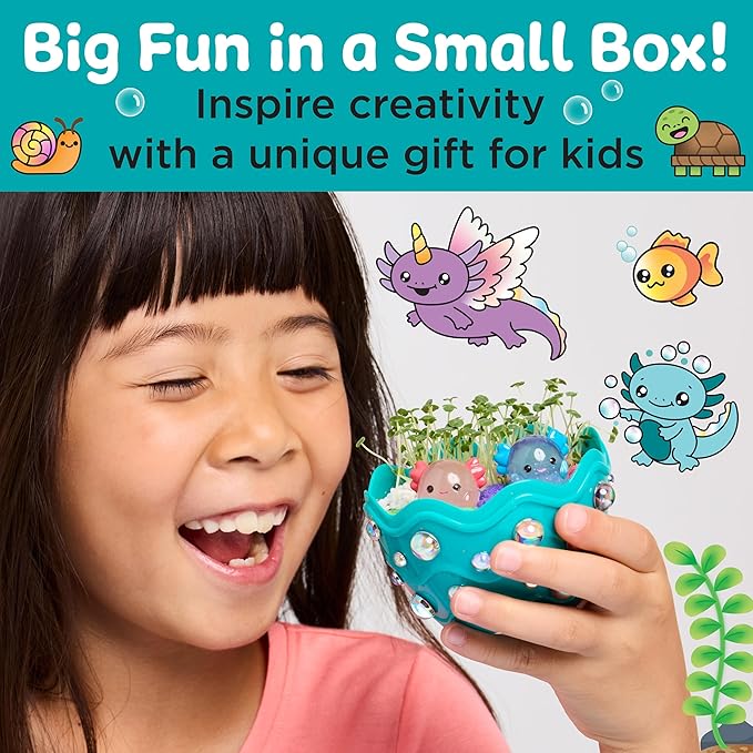 Creativity for Kids Mini Garden: Axolotl Terrarium - STEM Science Kit for Kids, Axolotl Arts and Crafts for Kids, Kids Gifts Stocking Stuffers and DIY Girls Toys Age 6-8+