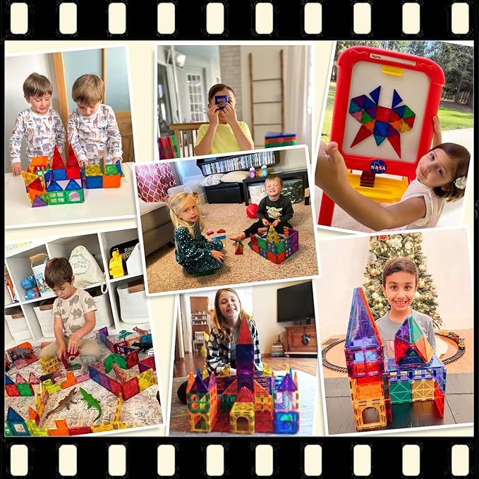 Magnetic Tiles Toddler Building Blocks Toys, Magnet Montessori Kids Toys for 3+ Year Old Boys and Girls, Preschool Learning Sensory STEM Education Toys Games, Birthday Gifts Idea for Kids Toddlers.