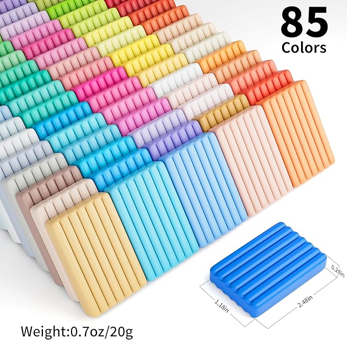 Aestd-ST Polymer Clay 85 Colors, Modeling Clay for Kids, Oven Bake Molding Clay Kit,DIY Starter Clay Sets with Sculpting Tools and Accessories, Art and Craft Gifts for Kids and Adults.