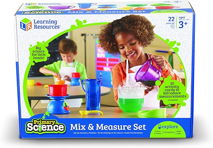 Learning Resources Mix And Measure Activity Set, 22 Pieces, Ages 3+,Experiment Mixing Tools, Science Toys for Kids,Science Experiments