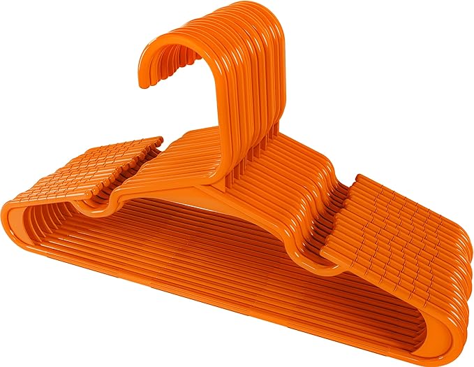 Utopia Home 20 Pack Kids Hangers - 11.5 Inch Plastic Baby Hangers for Closet - Childrens Hanger for Clothes & Infant Hanger for Closet - Ideal for Everyday Standard Use (Orange)