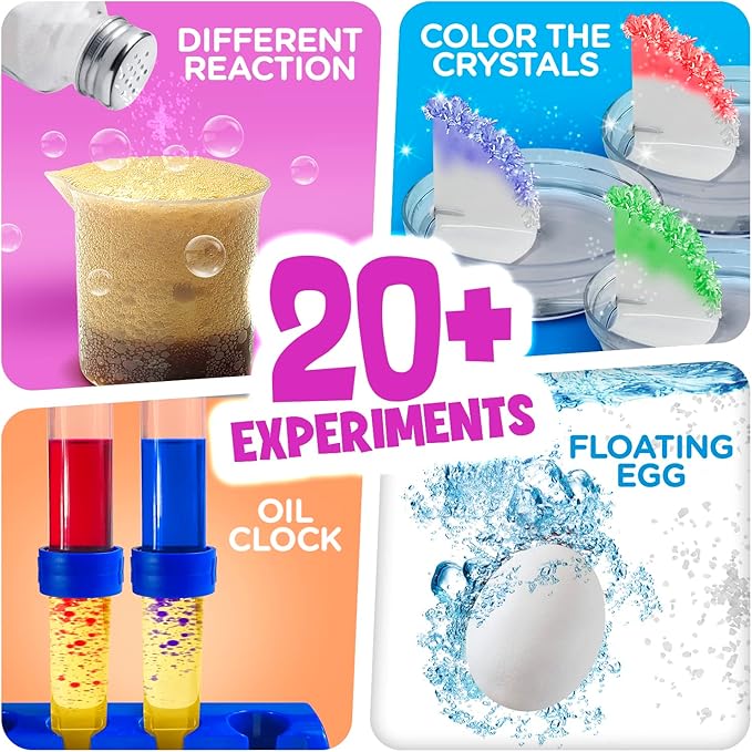 Science Kit for Kids Ages 3, 4, 5, 6, 7 - Over 20 Science Experiments - Lab Coat Included
