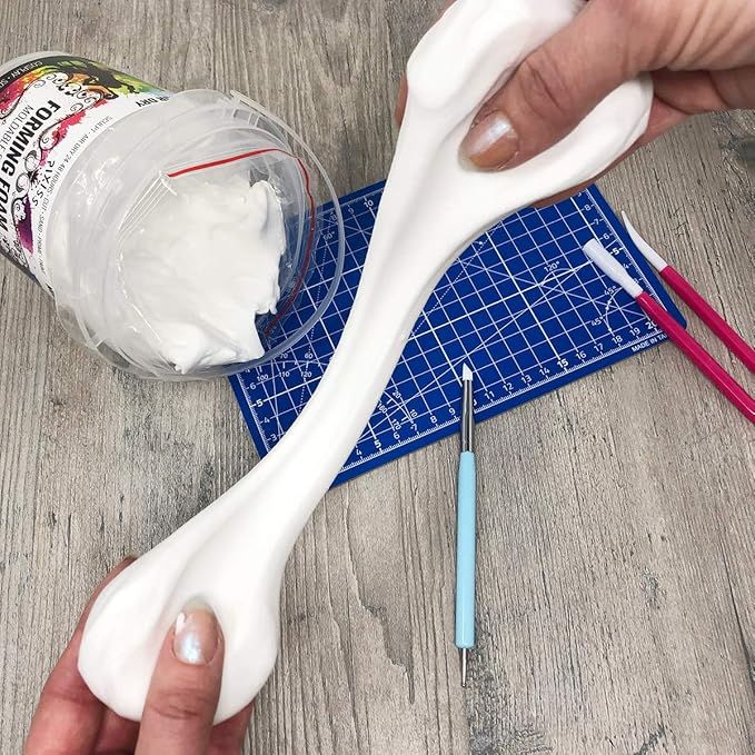 Cosplay Foam Sculpting Clay Set (White 300g and Black300g) - Pixiss Modeling Foam Clay Air Dry, 300 Grams Air Drying Clay for Sculpting - Air Dry Foam Clay for Foam Clay Cosplay