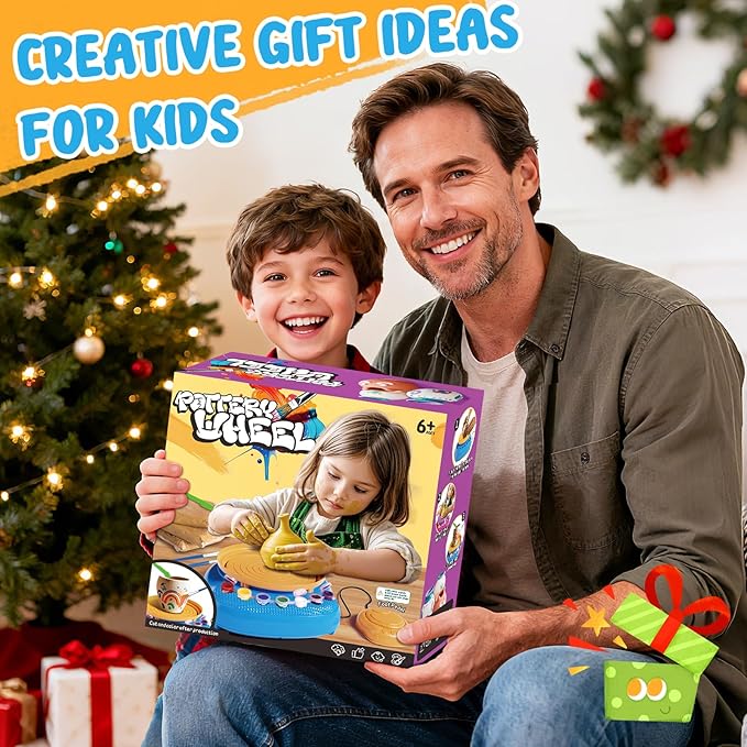 Arts and Crafts for Kids Ages 8-12, Pottery Wheel for Kids, Complete DIY Clay Wheel Pottery Kit for Beginners, Kid Crafts Toys Gifts for Girl Boys Ages 6 7 8 9 10 11 12 13 Year Old Christmas Birthday