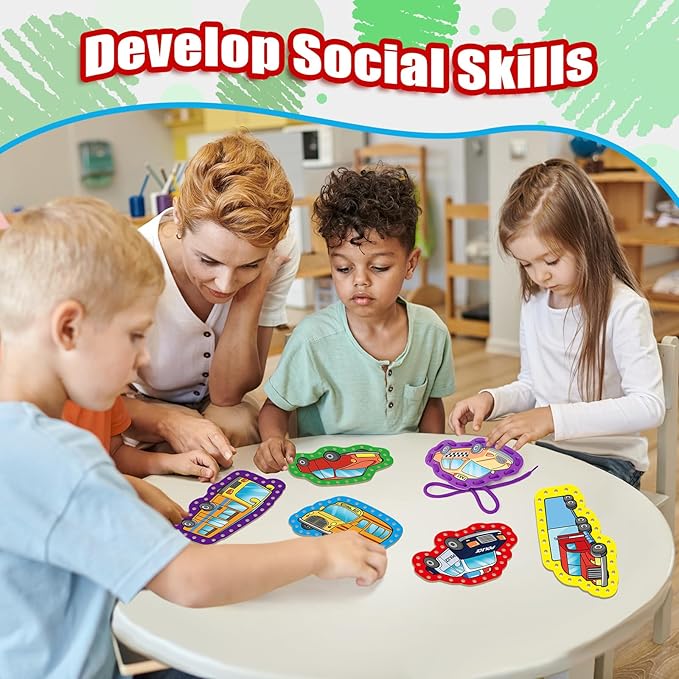 Quilinz Lacing Cards,Sewing Kit for Kids,Fine Motor Toys,Shoe Tying Practice,Classroom Must Haves,Manipulatives for Preschoolers,Homeschool Supplies,Preschool Learning Activities,Toddler Crafts