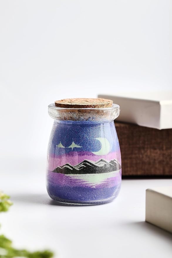 YUANLUGV Sand Art Bottles, Colored Sand with Luminous Sand Art Crafts Gift for Kids, Elegant and Exquisite Sand Art Craft Bottle,Gifts for Girls Boys Kids Women Birthday (A)
