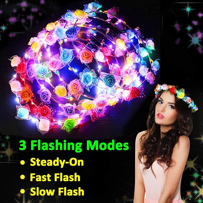 112 Pcs New Years Eve Glow in The Dark Party Supplies 2025, Glow Sticks Bulk LED Neon Party Favor Light Up Toys Gifts Kids Adult 100 Glow Sticks Necklaces Bracelets/6 Light Up Glasses/6 Led Headbands
