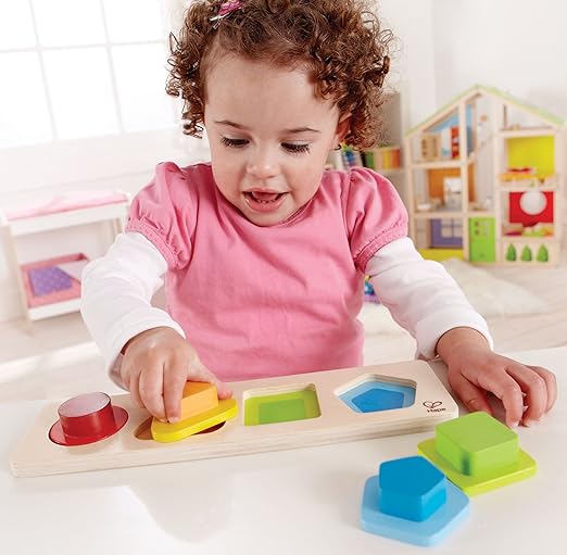 Hape Wooden Shape Sorter Toys | Montessori Educational Learning Toys for Preschoolers Ages 1 Years & Up