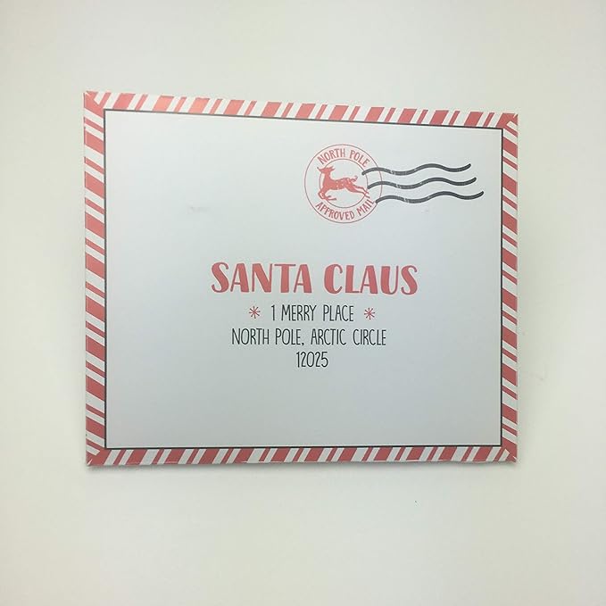 Official DIY Letters to Santa Kit Set of 4-Christmas Wish List-4 Fill in Cards with Sticker Seals