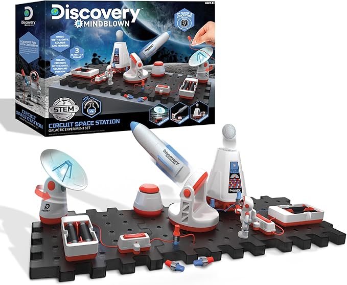 Discovery #Mindblown Circuitry Space Station Galactic Experiment Set, Build-It-Yourself Engineering Toy Kit, Explore The Science of Motion, Great Gift for Kids, 26-Piece, Age 8+