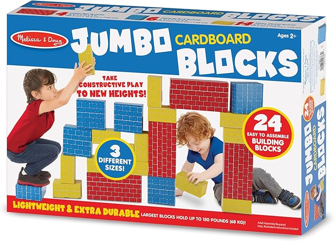 Melissa & Doug Deluxe Jumbo Cardboard Blocks (24 Pieces) - FSC Certified