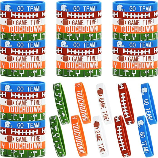 SOTOGO 48 Pieces Bracelets Multicolor Silicone Stretch Wristbands for Christmas Birthday Party Supplies