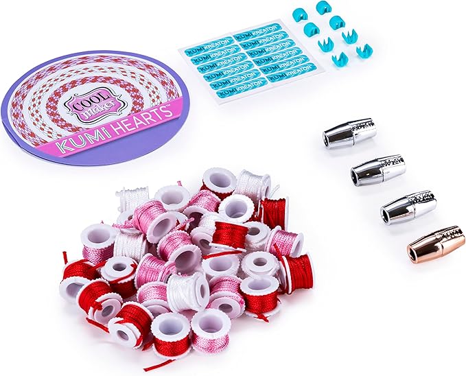 Cool Maker, KumiKreator Hearts Mini Fashion Pack Refill, Friendship Bracelet Activity Kit
