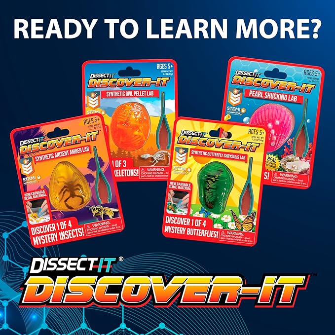 Top Secret Toys Discover-It Dissection Kit for Kids, Real Freshwater Pearl Science Lab Kit to Learn About Oysters, Science Toys for Kids Ages 5+