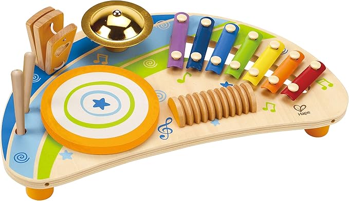 Hape Mighty Mini Band Wooden Percussion Instrument| Preschool Educational Music Toys for Kids