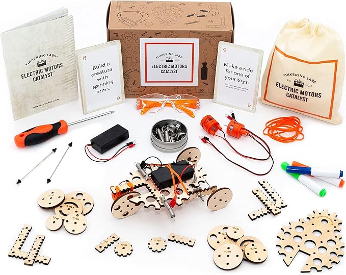 Robotics Engineering Kit | Designed by Scientists in USA | 50+ Parts | 10+ STEM Projects For Kids 8-12 | Learn Electronics, Science | Grow Creativity, Grit | Great DIY Inventor Toy Gift