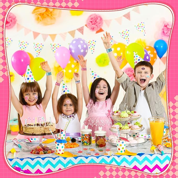 196 Pcs Donut Party Favors Include Donut Bracelets Donut Keychains and Stickers Doughnut Birthday Party Decorations for Boy Girl Two Sweet Birthday Supplies Classroom Prizes