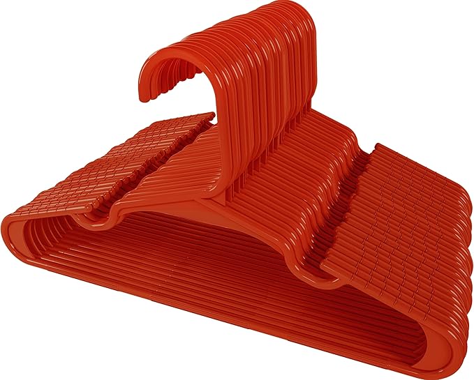 Utopia Home 60 Pack Kids Hangers - 11.5 Inch Plastic Baby Hangers for Closet - Childrens Hanger for Clothes & Infant Hanger for Closet - Ideal for Everyday Standard Use (Red)