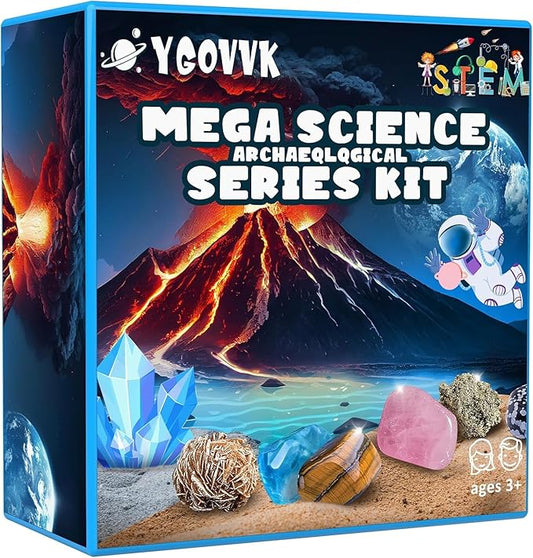Science Kit, Volcano Kit for Kids Age 5-7 6-8-12 Boys Girls Kids Toys, Crystal Earth Moon Mars Science Kit, Dig Kits & Gemstones, STEM Project Toy for Boys and Girls Perfect Birthday