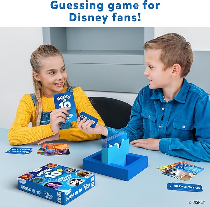 Skillmatics Card Game - Guess in 10 Disney, Perfect for Girls, Boys, Kids, Teens, Adults Who Love Board Games, Cinderella, Mickey Mouse, Moana, Valentine's Day Gifts for Ages 6, 7, 8, 9 and Up