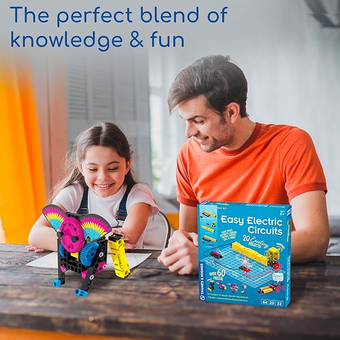 Thames & Kosmos Easy Electric Circuits STEM Kit | Essential Circuitry Set | 15 Experiments, 5 Motorized Models - Electricity, Current, Voltage, LEDs & More | Innovative, Easy-to-Use Building System