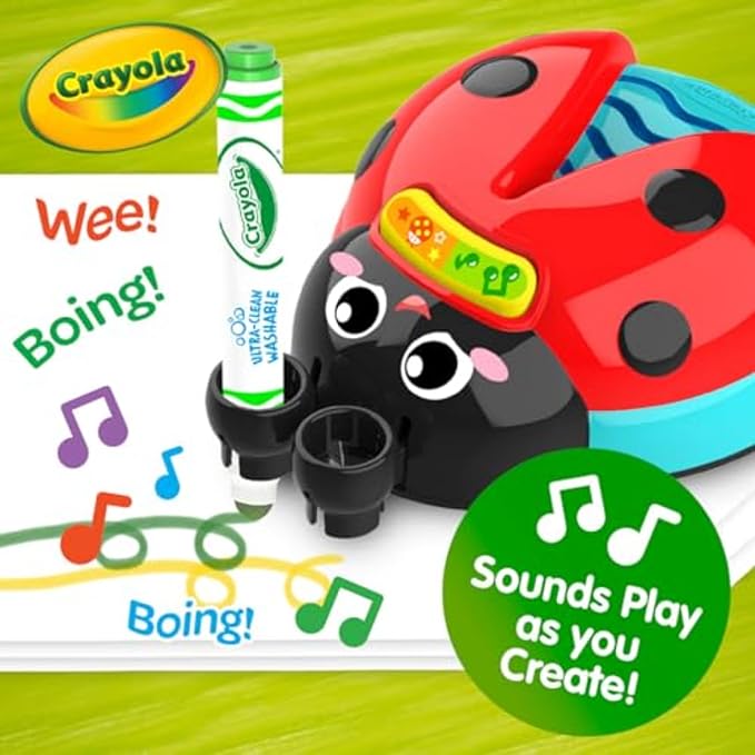 Crayola Musical Color Bug, Toddler Sensory Toy, Ladybug Toy for Kids, Arts & Crafts, Gifts for Toddlers, Ages 2, 3, 4