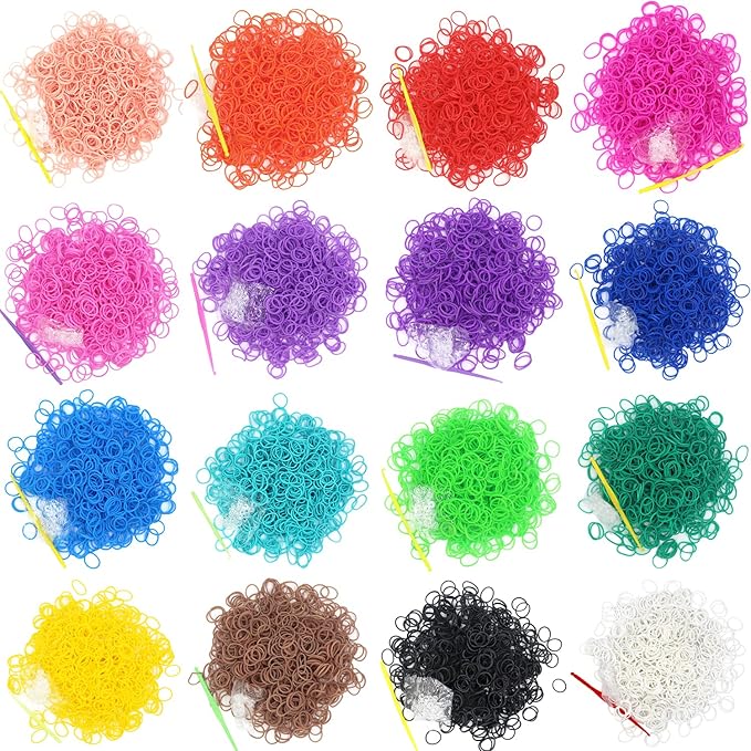 3000PCS Loom Rubber Bands Kit with 75 Clips,5 Hooks, Premium Bracelet Making Kit for Kids Weaving DIY Crafting Gift(Coffe)