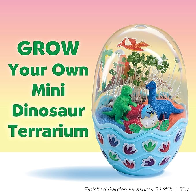 Creativity for Kids Mini Garden Dinosaur: Terrarium Kit for Kids - Dinosaur Crafts for Boys, Dinosaur Toy and Science Kit for Kids Ages 6-8+, Small Gifts for Kids