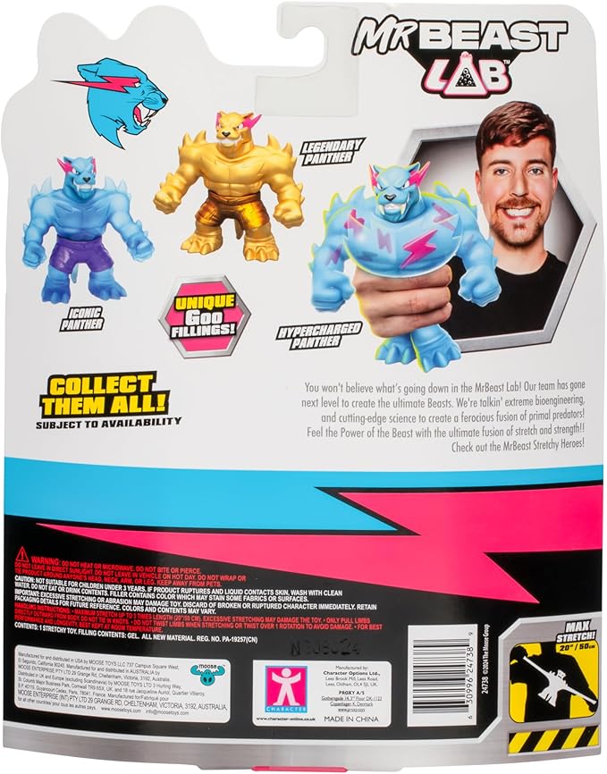 MrBeast Lab Heroes of Goo JIT Zu Goo Legendary Panther, Squeeze, Squish and Stretch MrBeast's Panther Up to 3 Times Its Size