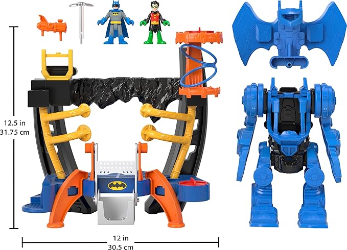 Fisher-Price Imaginext DC Super Friends Batman Toy, Robo Command Center Playset & Figures, Detachable 10-inch Robot for Kids Ages 3+ Years