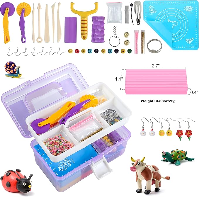 Polymer Clay 72 Colors,Large Sculpting Clay Modeling Clay Model Baking Clay,Sculpting Tools and Accessories Teaching is a Holiday Clay for Kids, Adults,Beginners…