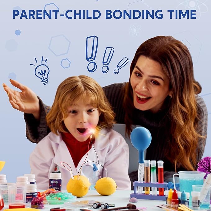 Klever Kits Jumbo Science Kits- 130+ Experiments Educational Toys, STEM Activities with Growing Crystal Tree, Fruit Circuits and Chemistry Set, Christmas Birthday Gifts for Kids