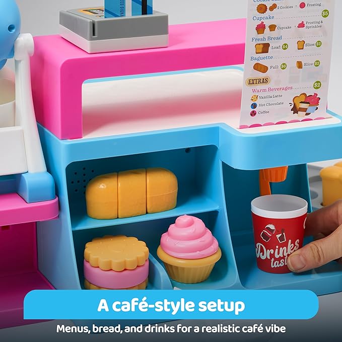 Toddler Pretend Play Toys, Bakery Shop with Light & Sound Oven, Realistic Mixer, Color Changing Bread, 20 Pieces Play Kitchen Accessories, Birthday Gift for Boys Girls Kids