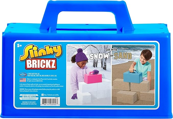 Just Play The Original Slinky® Brickz Sand and Snow Outdoor Play Toy, Pack of 2, 10-inch Wide Brick Mold, Pretend Play, Kids Toys for Ages 5 Up