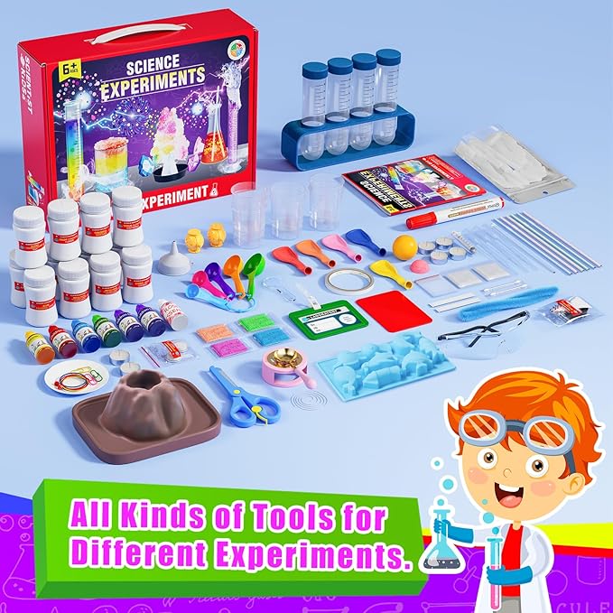 110 Lab Experiments Science Kits for Kids - STEM Projects Educational Scientific Toys for kids 6 7 8 9 10 12 Years Old, Christmas Birthday Gifts for Boys and Girls, Chemistry Set, Learning & Education