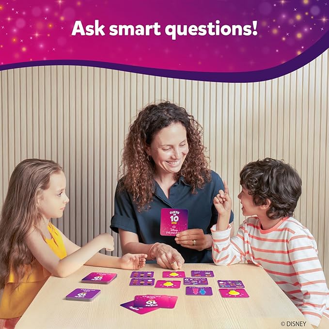 Skillmatics Card Game - Guess in 10 Junior Disney Princess for Kids, Girls, Boys Who Love Board Games, Cinderella, Ariel, Jasmine, Valentine's Day Gifts for Ages 3, 4, 5, 6, Travel Friendly