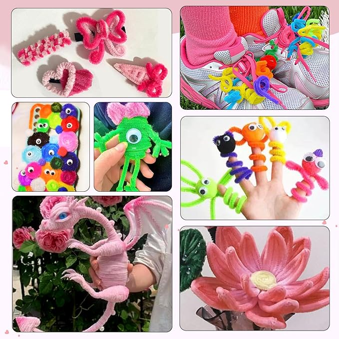 TOAOB 100pcs Pipe Cleaners Light Pink Pipe Cleaners Chenille Stems 6mm x 12 Inch Pipe Cleaners Craft Supplies for Art DIY Crafts Decorations