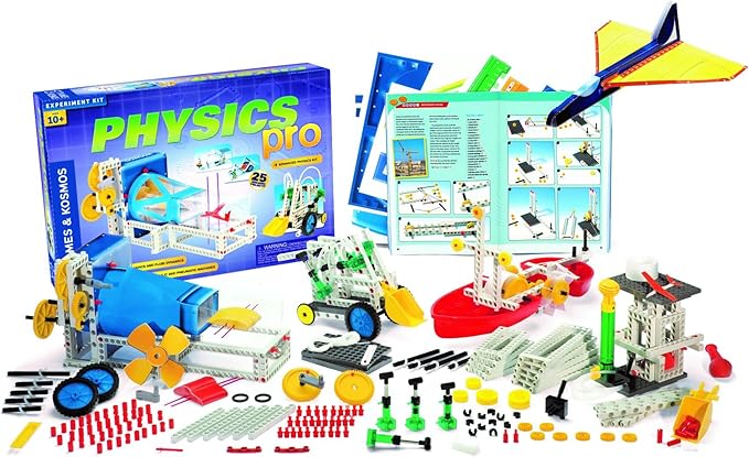 Thames & Kosmos Physics Pro (V 2.0) Science Kit | 96 Page Color Manual | 31 Experiments | Advanced Physics Education Kit | Parents' Choice Silver Award Winner