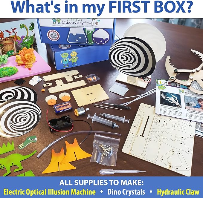 STEM Discovery Box 12 Month Subscription with 36 Total STEM Projects - Educational Science Technology Engineering Learning Lab - Kids Experiment Activity Build Sets - Girls & Boys Children Ages 7-Teen