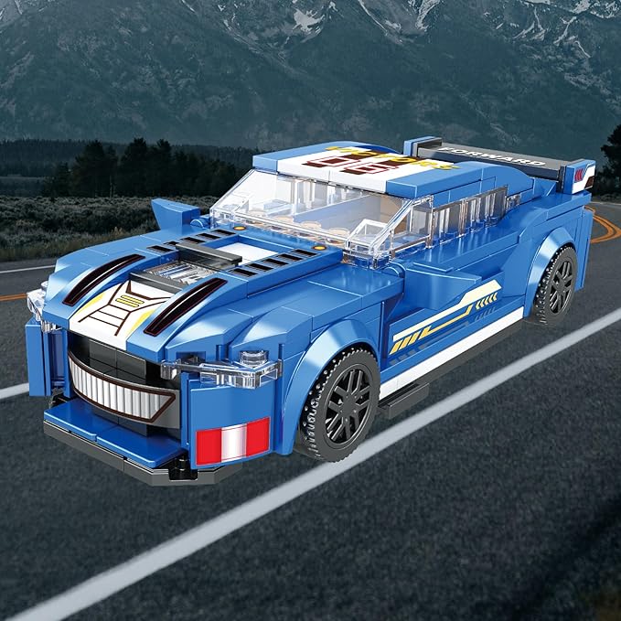 Car Models Building Toys Sportscar Building Block Sets Collectible Model Car Kits Building Blocks, Speed Champions Racing Toy Cars for Kids Age 6+,Compatible with Classic Brick,382 PCS 88015