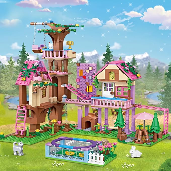 Tree House Building Set Compatible with Lego Friends, 756 PCS Forest House Building Kit Birthday Gift for Kids Girls Age 6-12 Years(7681)