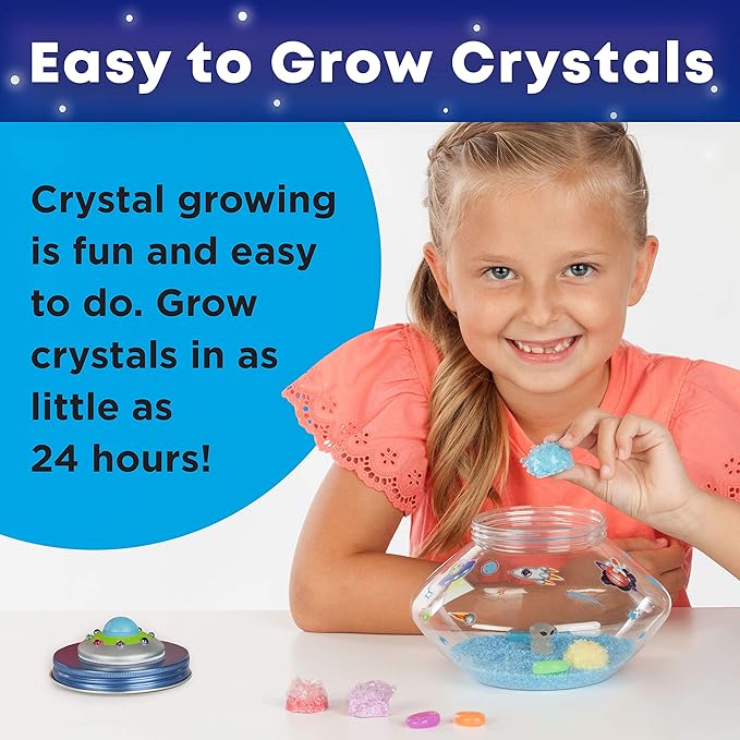 Creativity for Kids Crystal Space Terrarium Kit - Crystal Growing Kit for Kids - DIY STEM Science Kit for Boys and Girls