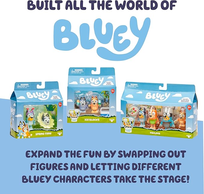 Bluey Celebration Home Playset, Portable Birthday Party Toy House with 11 Removable Accessories and 2.5” Figure, House Toys for Kids of Ages 3+