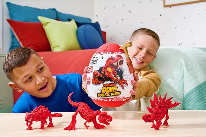 Robo Alive Volcano Dino Fossil Find Triceratops by ZURU Boys Age 5+ Dig and Discover, STEM -Excavate Prehistoric Fossils, Educational Toys, Great Science Kit Gift (Triceratops)