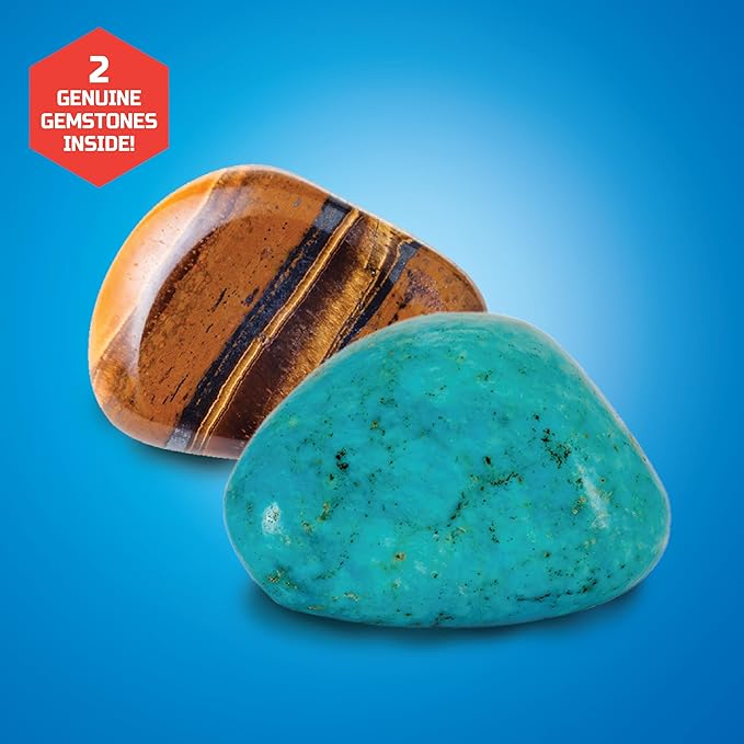 Discovery #MINDBLOWN Mini Unearthed Treasure Set, 2 Pack Excavation Kit w/Chisel, Uncover 2 Gemstones, Interactive Archaeology Geology Paleontology Experiment, Fun & Educational STEM Toy for Kids 6+