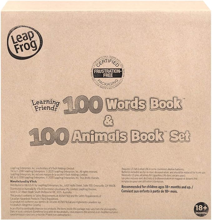 LeapFrog 100 Words and 100 Animals Book Set (Frustration Free Packaging)